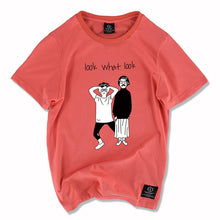 New Fashion Women T shirts Funny Letter Look What Look Print t-shirt Men Top Short Sleeve tshirt Female Unisex tops 72439 SM6