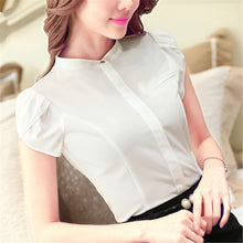 New Shirt Fashion Casual Female Short Sleeve Women Blouse Stand Collar Plus Size Tops 71609 SM6