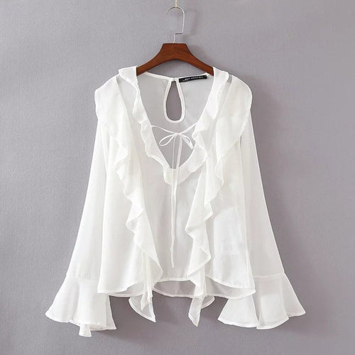 New Summer Shirt Women Blouse Deep V-neck Short Butterfly Sleeve Casual Shirt Plus Size Blusas With Button 72080 SM6