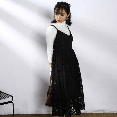 New Summer Women Lace Vintage V-Neck Sleeveless Dress Fashion Straight Plus Size Hollow Out Vestidos 72192 SM6