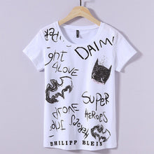 New Summer Women T Shirt Casual O Neck Short Sleeve Diamond Bling tshirt Female Letter Print Tops Tees 72367 SM6