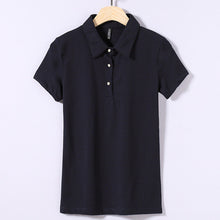 New Summer Women T Shirt Casual Turn-down Collar Short Sleeve Solid tshirt Female Tops Tees With Button 72368 SM6