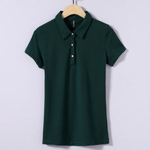 New Summer Women T Shirt Casual Turn-down Collar Short Sleeve Solid tshirt Female Tops Tees With Button 72368 SM6