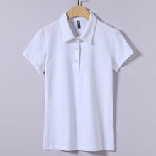 New Summer Women T Shirt Casual Turn-down Collar Short Sleeve Solid tshirt Female Tops Tees With Button 72368 SM6