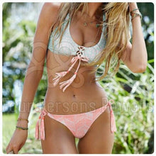 2Pc Set Bra Underpants Bandage Bikini Set Blue Brazilian Push-up Padded Swimsuit Bathing Suit Beach Wear N116ZN5 CF