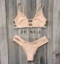 2Pc Set Bra Underpants Bandage Bikini Set Blue Brazilian Push-up Padded Swimsuit Bathing Suit Beach Wear N116ZN5 CF