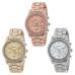 3 PCS Geneva Watch Women Rhinestone Crystal Bracelet Dress Clock Silver Gold and Rose Gold Plated Ladies Relogio Feminino CF