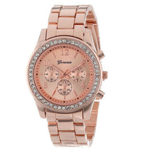3 PCS Geneva Watch Women Rhinestone Crystal Bracelet Dress Clock Silver Gold and Rose Gold Plated Ladies Relogio Feminino CF