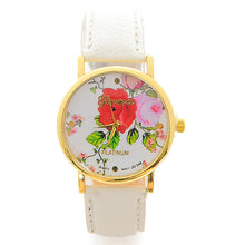 6 Candy Colors Watch Women Floral Watch Leather Rose Flower Print Watch Quartz WristWatches Girls Gift CF