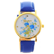 6 Candy Colors Watch Women Floral Watch Leather Rose Flower Print Watch Quartz WristWatches Girls Gift CF