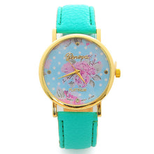 6 Candy Colors Watch Women Floral Watch Leather Rose Flower Print Watch Quartz WristWatches Girls Gift CF