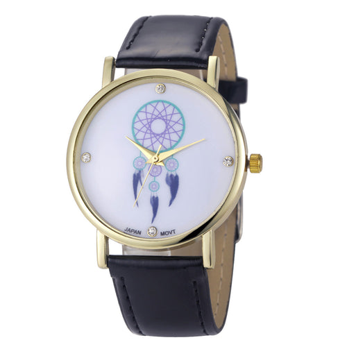8 Colors Women Leather strap Watch Campanula Print Women Dress Watches Casual Lady Girls Clocks Hour Reloj CF