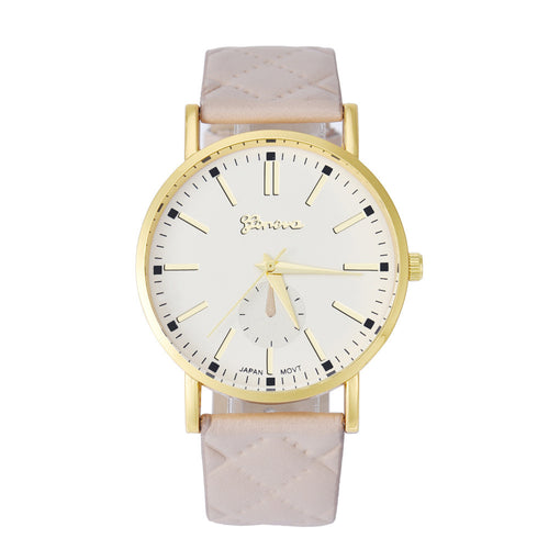 9 Colors Watches Women Geneva Watches Women Men Casual Leather Relogio Quartz Analog Wrist Watch Montre CF