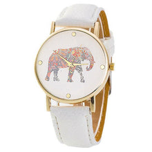 9 Colors Watch Women Elephant Printing Pattern Weaved Clock PU Leather Ladies Quartz Dial Dress Watches relogio feminino CF