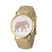 9 Colors Watch Women Elephant Printing Pattern Weaved Clock PU Leather Ladies Quartz Dial Dress Watches relogio feminino CF