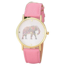9 Colors Watch Women Elephant Printing Pattern Weaved Clock PU Leather Ladies Quartz Dial Dress Watches relogio feminino CF