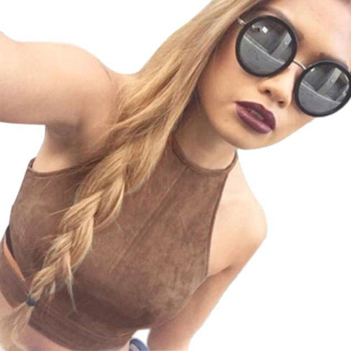 Allmatch Sexy Backless Bandage Halter Crop Top Women's Short Camisoles Cropped Top Bralette CF