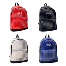 American Style Backpack travel print backpack Women Men School Bag Stripe DoubleShoulder Canvas Mochilas CF