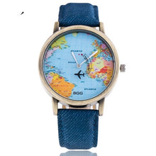 BGG Women Watches Dress Relogio Montre Clock Men World Map Design PU Leather Band Analog Quartz Watch CF