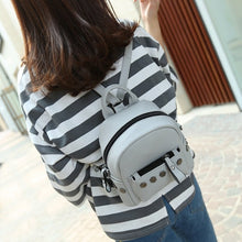 Backpack Women Casual School Bags For Teenagers Rivet Black Laptop Mini Backpacks PU Leather CF