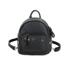 Backpack Women Casual School Bags For Teenagers Rivet Black Laptop Mini Backpacks PU Leather CF