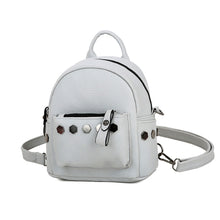 Backpack Women Casual School Bags For Teenagers Rivet Black Laptop Mini Backpacks PU Leather CF
