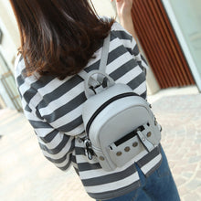 Backpack Women Casual School Bags For Teenagers Rivet Black Laptop Mini Backpacks PU Leather CF