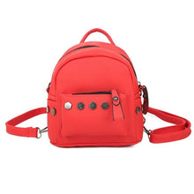 Backpack Women Casual School Bags For Teenagers Rivet Black Laptop Mini Backpacks PU Leather CF