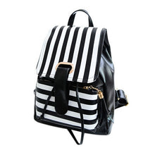 Backpack School Bags For Teenagers Girls PU Leather Korean style Travel Backpacks Satchel Tassels Stripe Rucksack CF