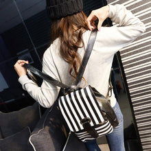 Backpack School Bags For Teenagers Girls PU Leather Korean style Travel Backpacks Satchel Tassels Stripe Rucksack CF