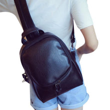 Backpack Women Bag Fringed Shoulder School Black PU Leather Bags For Teenagers Korean style Chest Pack CF