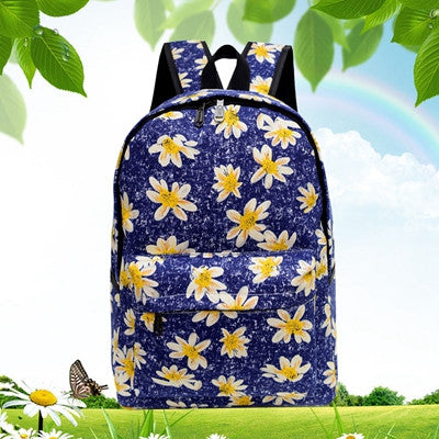 Backpack Women School Bags For Teenage Girls Canvas Rucksack Backpacks Daisy printing Schoolbag Book Shoulder Backbag CF