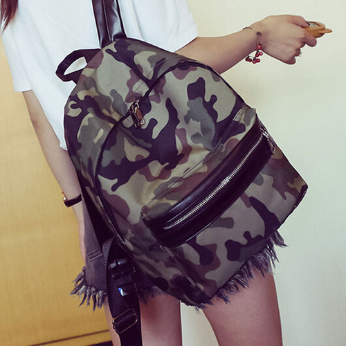 Backpacks For Teenage Girls Canvas Shoulder School Bag Camouflage Print Travel Satchel Rucksack bolsa feminina CF