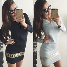 Bandage Dress Women Long Sleeve Sexy Party Plus Size vestidos Women Sexy Printed V Neck Zip Dress Slim Robe CF