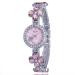 Bangle Watch Women Rhinestone Crystal Bracelet Dress Clock Flower Pattern Minimalism Stainless Steel Relogio Feminino CF