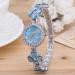 Bangle Watch Women Rhinestone Crystal Bracelet Dress Clock Flower Pattern Minimalism Stainless Steel Relogio Feminino CF