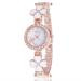 Bangle Watch Women Rhinestone Crystal Bracelet Dress Clock Flower Pattern Minimalism Stainless Steel Relogio Feminino CF