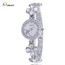 Bangle Watch Women Rhinestone Crystal Bracelet Dress Clock Flower Pattern Minimalism Stainless Steel Relogio Feminino CF