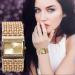 Bangle Watches Women Bracelet Rhinestone Crystal Gold Silver Dress Clock Stainless Steel Band Watch Relogio Feminino CF
