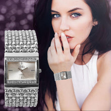 Bangle Watches Women Bracelet Rhinestone Crystal Gold Silver Dress Clock Stainless Steel Band Watch Relogio Feminino CF
