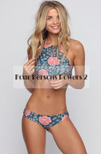 Beach Pattern Swimsuit Bathing Suit Low Waist High Neck Brazilian Bikini Set Swimwear Women Biquini New Print CF