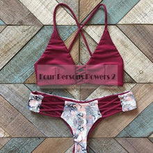Bikini Crochet Swimwear Sexy tassels Lace Up Crochet Bikini Swimwear Knitted Bikini Swimsuit Bathing Suit CF