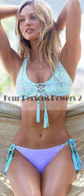 Bikini Crochet Swimwear Sexy tassels Lace Up Crochet Bikini Swimwear Knitted Bikini Swimsuit Bathing Suit CF