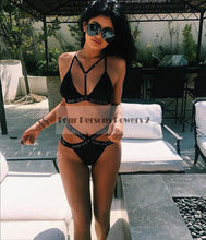 Bikini Crochet Swimwear Sexy tassels Lace Up Crochet Bikini Swimwear Knitted Bikini Swimsuit Bathing Suit CF