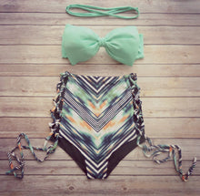 Bikini New Push Up Swimwear Retro Navy BLue Black White Striped Anchors Bathing Suit Bikini Set MonokinisC368 CF
