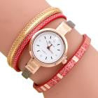 Bracelet Watch Women Dress Clock Wave Point Analog PU Leather Band Relogio Feminino CF