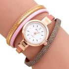 Bracelet Watch Women Dress Clock Wave Point Analog PU Leather Band Relogio Feminino CF