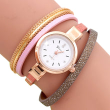 Bracelet Watch Women Dress Clock Wave Point Analog PU Leather Band Relogio Feminino CF