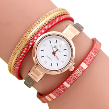 Bracelet Watch Women Dress Clock Wave Point Analog PU Leather Band Relogio Feminino CF