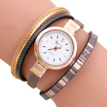 Bracelet Watch Women Dress Clock Wave Point Analog PU Leather Band Relogio Feminino CF